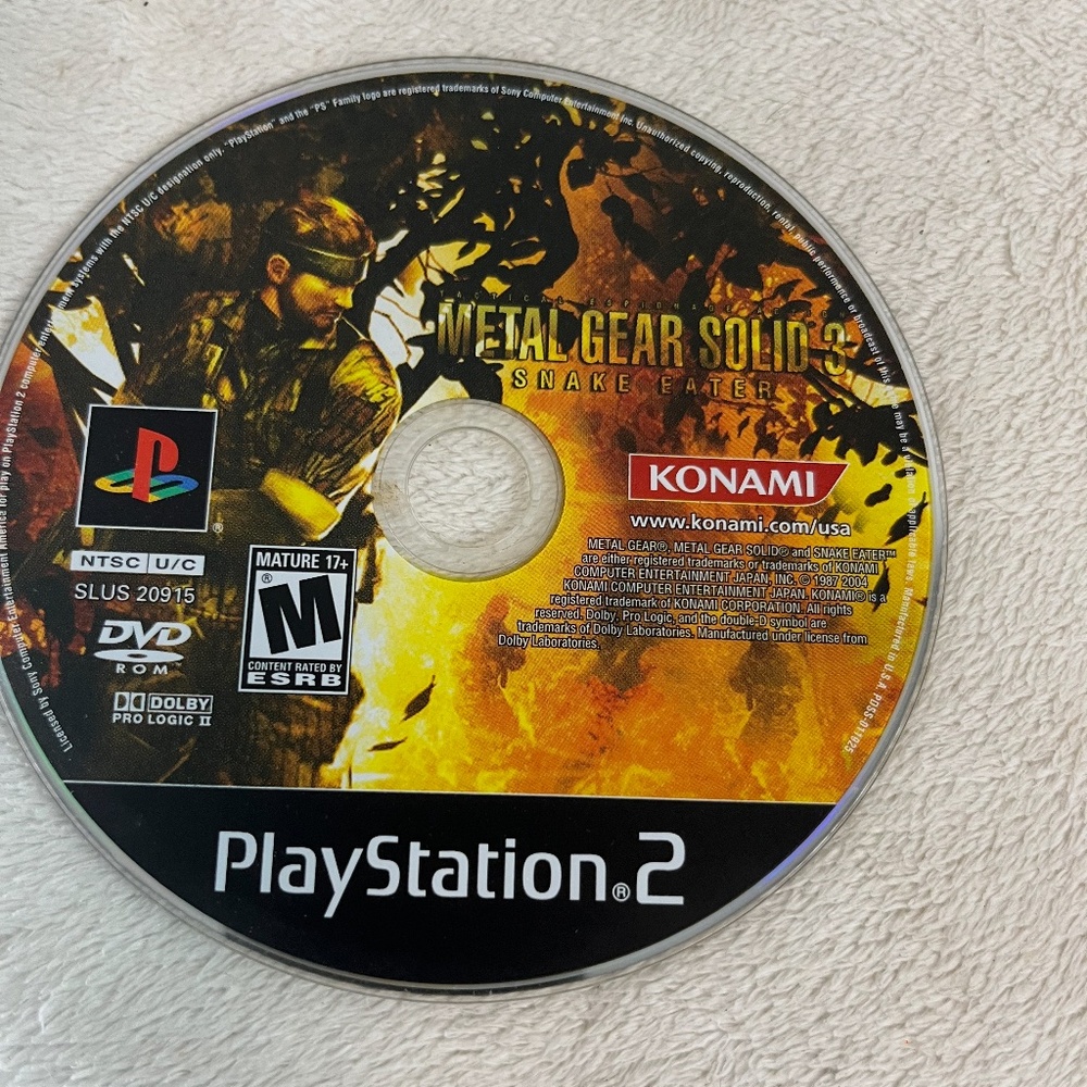 Metal Gear Solid 3: Snake Eater (Sony PlayStation 2, PS2) Disc Only!